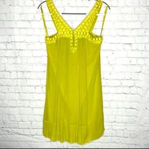 BCBGMAXAZRIA Rhinestone embellished yellow dress.